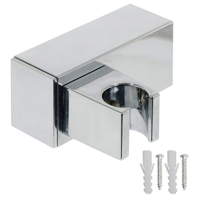 Wall Clamp for Aqualisa Shower Head Adjustable Square Angled Chrome Bracket Handset Holder