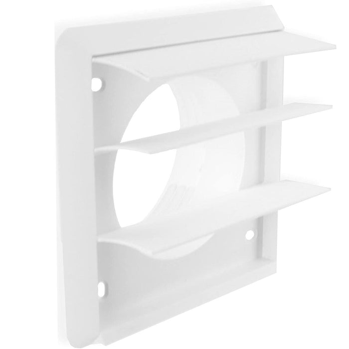 Universal Tumble Dryer Vent Kit Non Return Flap Exterior Wall Venting (White, 4" / 100mm)