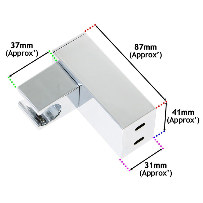 Wall Clamp for Triton Shower Head Adjustable Square Angled Chrome Bracket Handset Holder