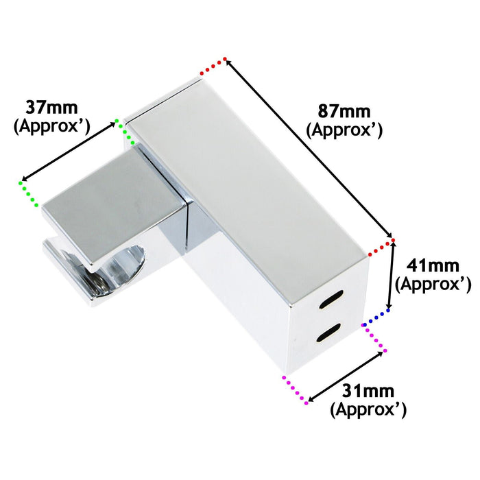 Wall Clamp for Aqualisa Shower Head Adjustable Square Angled Chrome Bracket Handset Holder