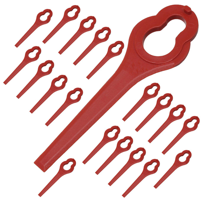 Plastic Blades for ALDI Ferrex Cordless Grass Trimmer 20v 40v Pack of 20 Red
