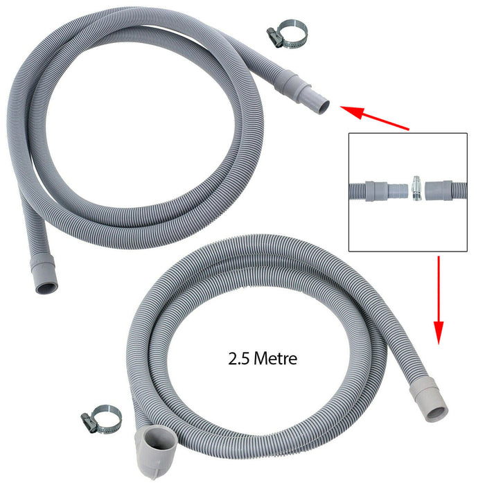 Fill Hose + Drain Hose Extension Set for HOOVER CANDY Washing Machine & Dishwasher 5m + 5m (+ PTFE Tape)