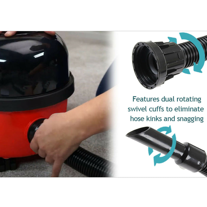 SPARES2GO - 5 Metre Hose for Numatic Henry Vacuum Cleaner - Features dual rotating swivel cuffs to eliminate hose kinks and snagging