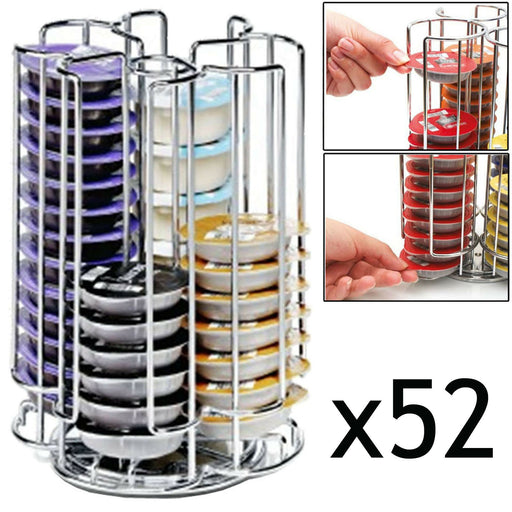 52 Rotating T-Disc Holder Rack for Bosch Tassimo Coffee Machine Capsule Pods