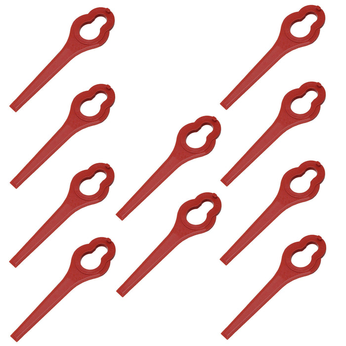 Plastic Blades for ALDI Ferrex Cordless Grass Trimmer 20v 40v Pack of 10 Red
