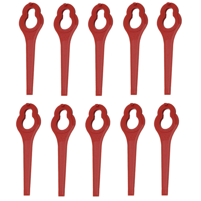 Plastic Blades for ALDI Ferrex Cordless Grass Trimmer 20v 40v Pack of 10 Red