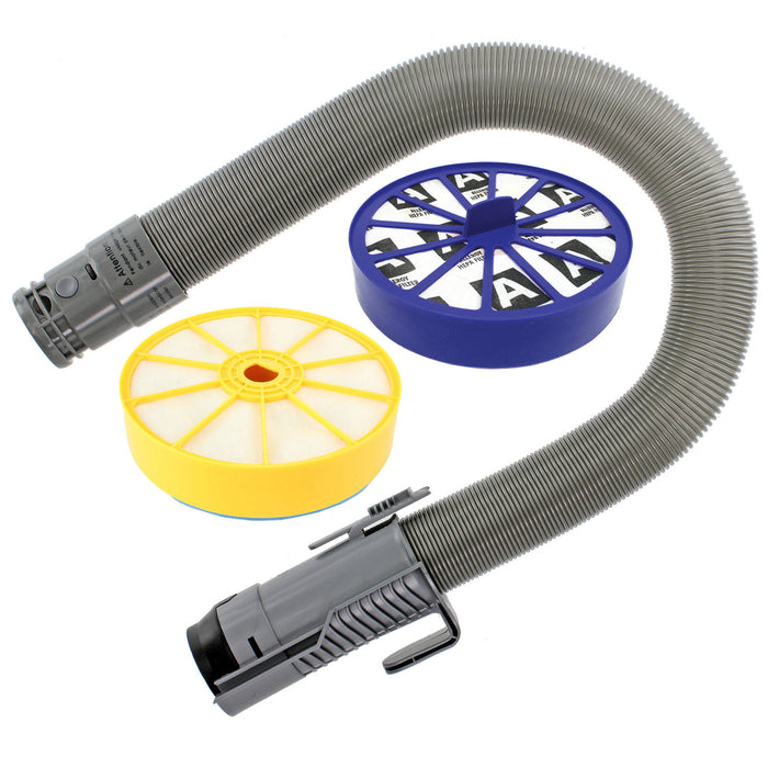 Grey Stretch Hoover Hose & Pre / Post Filter Kit for DYSON DC07 Vacuum Cleaner