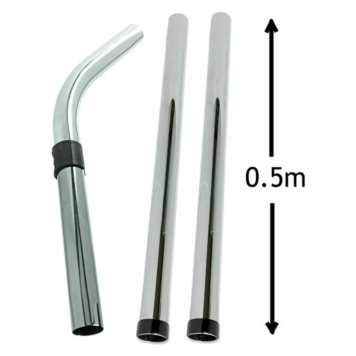 SPARES2GO - Chrome Extension Rod, Pipe Tube Set, bent end handle,0.5m for Numatic Henry Hoover Vacuum Cleaner